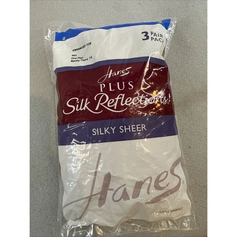 Hanes Plus Silk Reflections Silky Sheer Control Top Pantyhose, One Plus